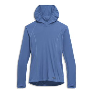 Outdoor Research Women's Echo Sun Hoodie in Skyline on a neutral background.