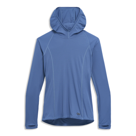Outdoor Research Women's Echo Sun Hoodie in Skyline on a neutral background.