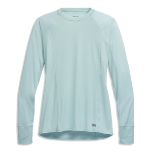 Outdoor Research Women's Echo Long Sleeve Tee in Tidal on a neutral background.
