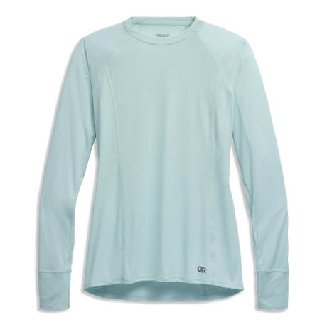 Outdoor Research Women's Echo Long Sleeve Tee in Tidal on a neutral background.