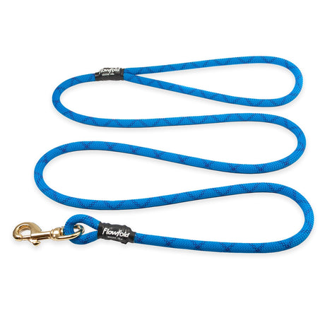 Flowfold Recycled Climbing Rope Dog Leash made in the USA on a neutral background.