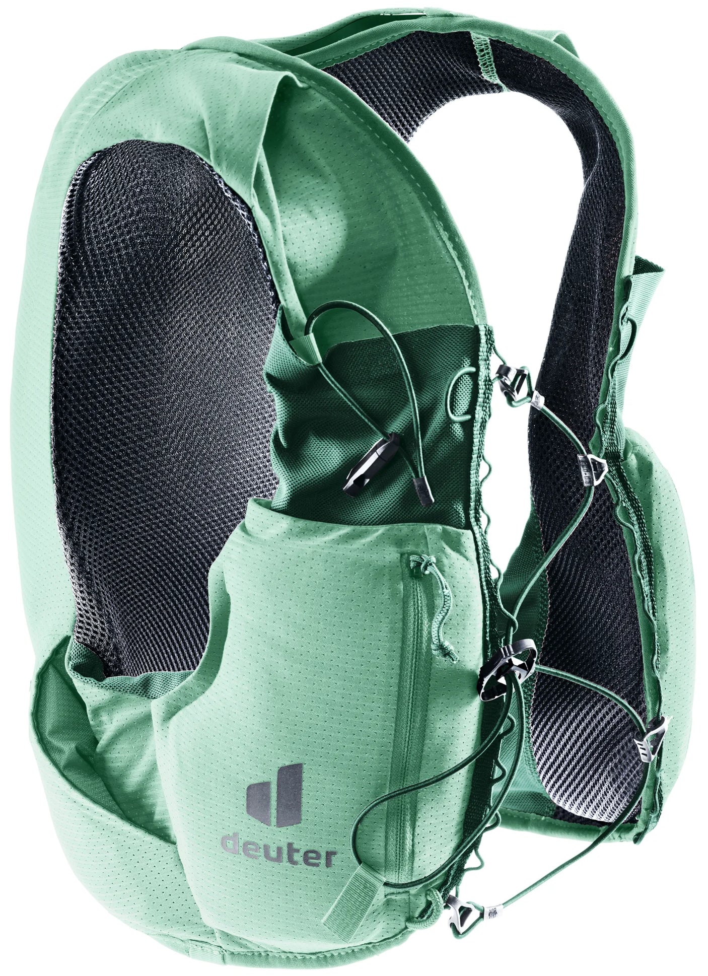 deuter Traick 5 SL running hydration vest in Spearmint-Seagreen on a neutral background.