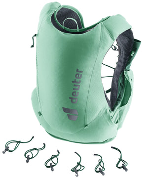 deuter Traick 5 SL running hydration vest in Spearmint-Seagreen on a neutral background.