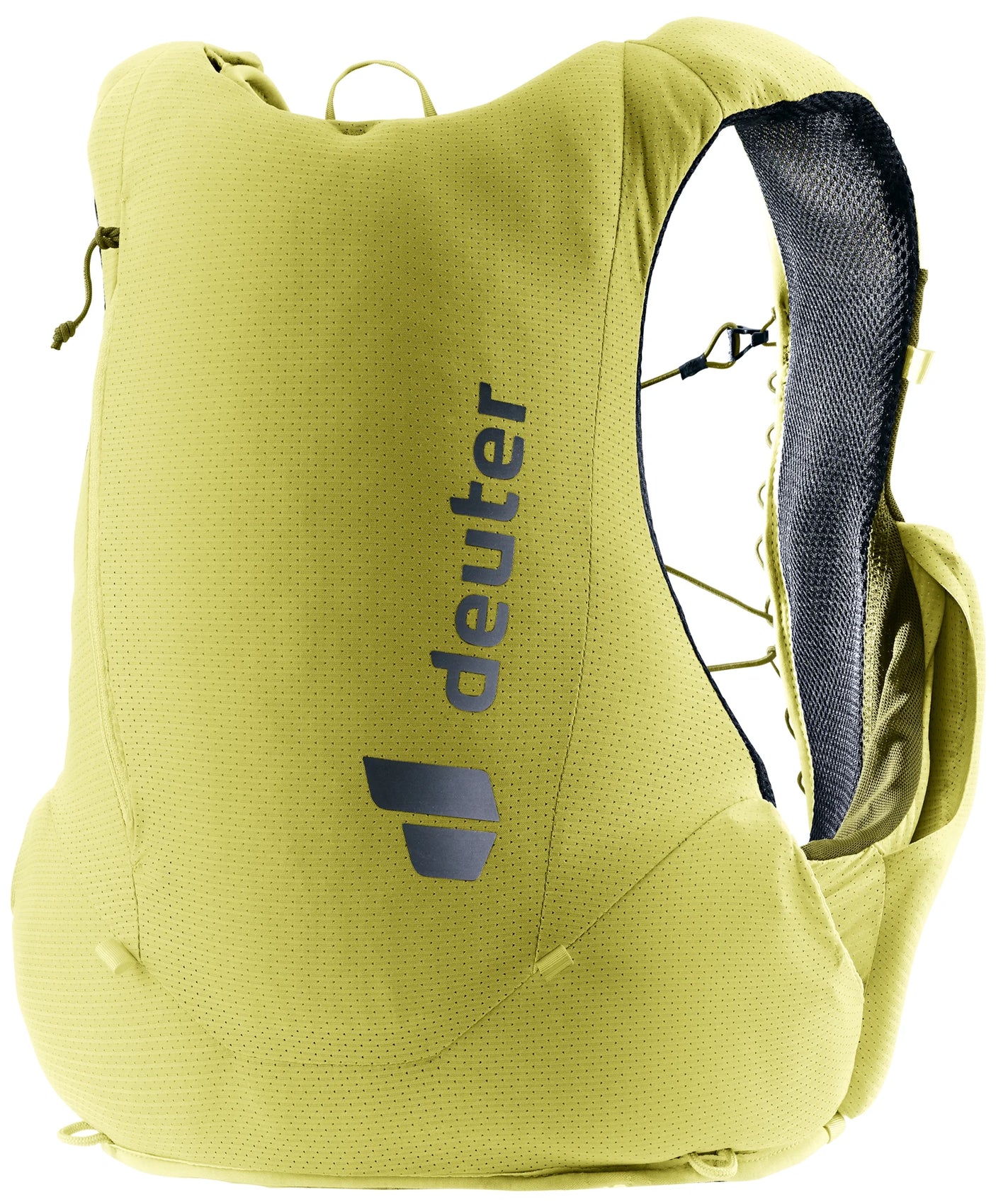 deuter Traick 5 running hydration vest in Sprout-Cactus on a neutral background.