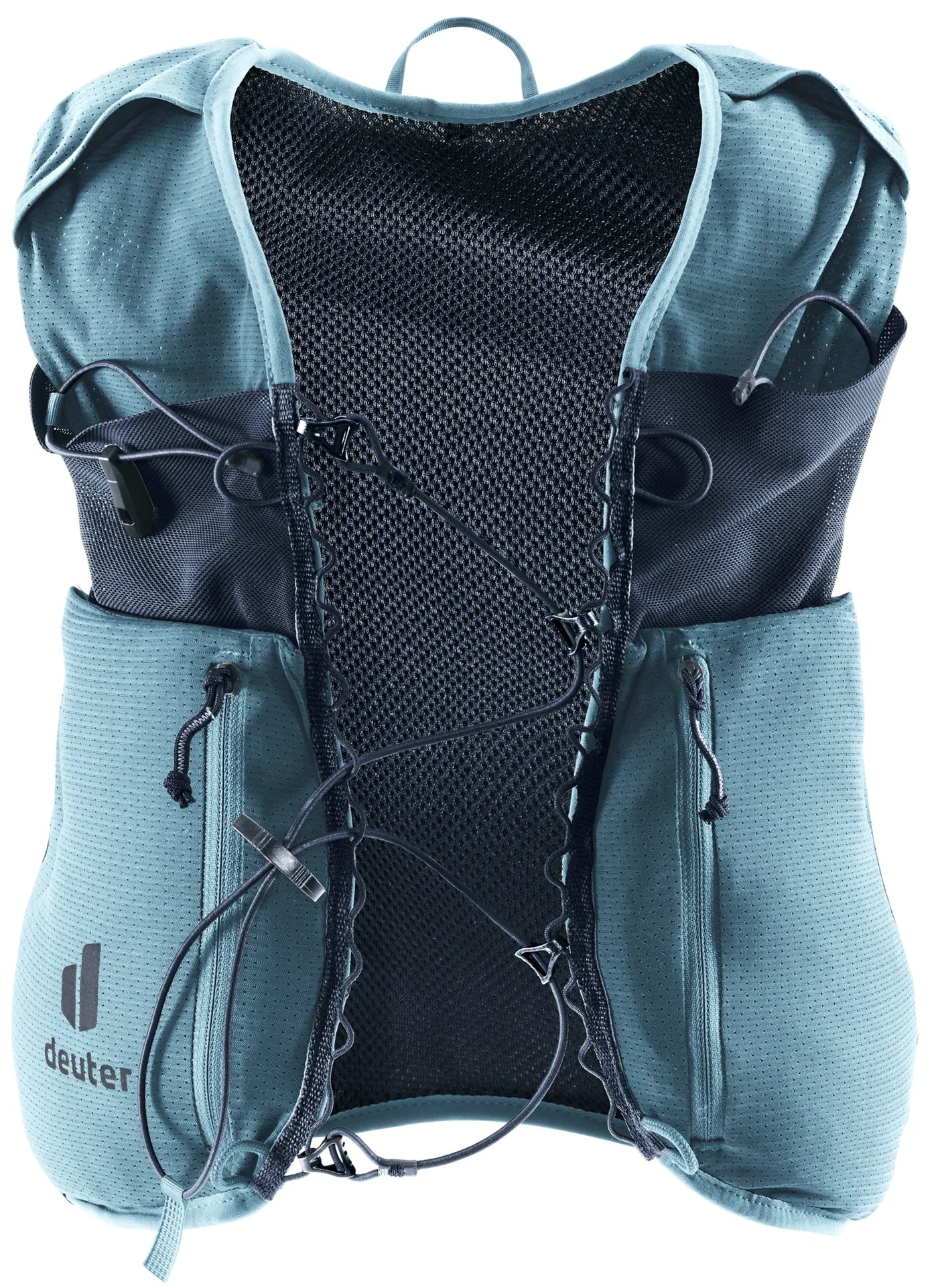 deuter Traick 5 running hydration vest in Atlantic-Ink on a neutral background.