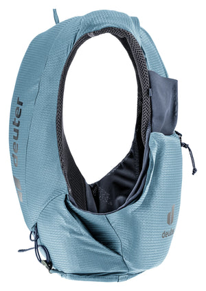 deuter Traick 9 running hydration vest in Atlantic-Ink on a neutral background.