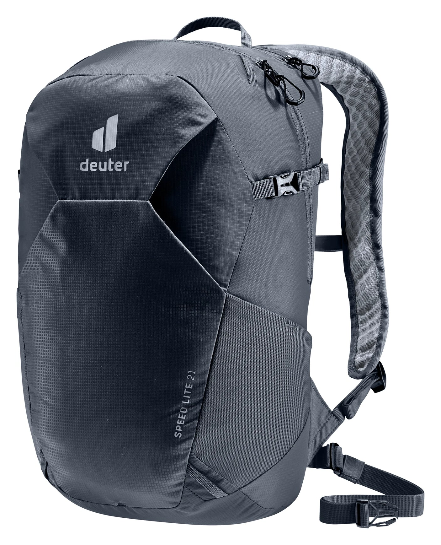 deuter Speed Lite 21 backpack in Black on a neutral background.