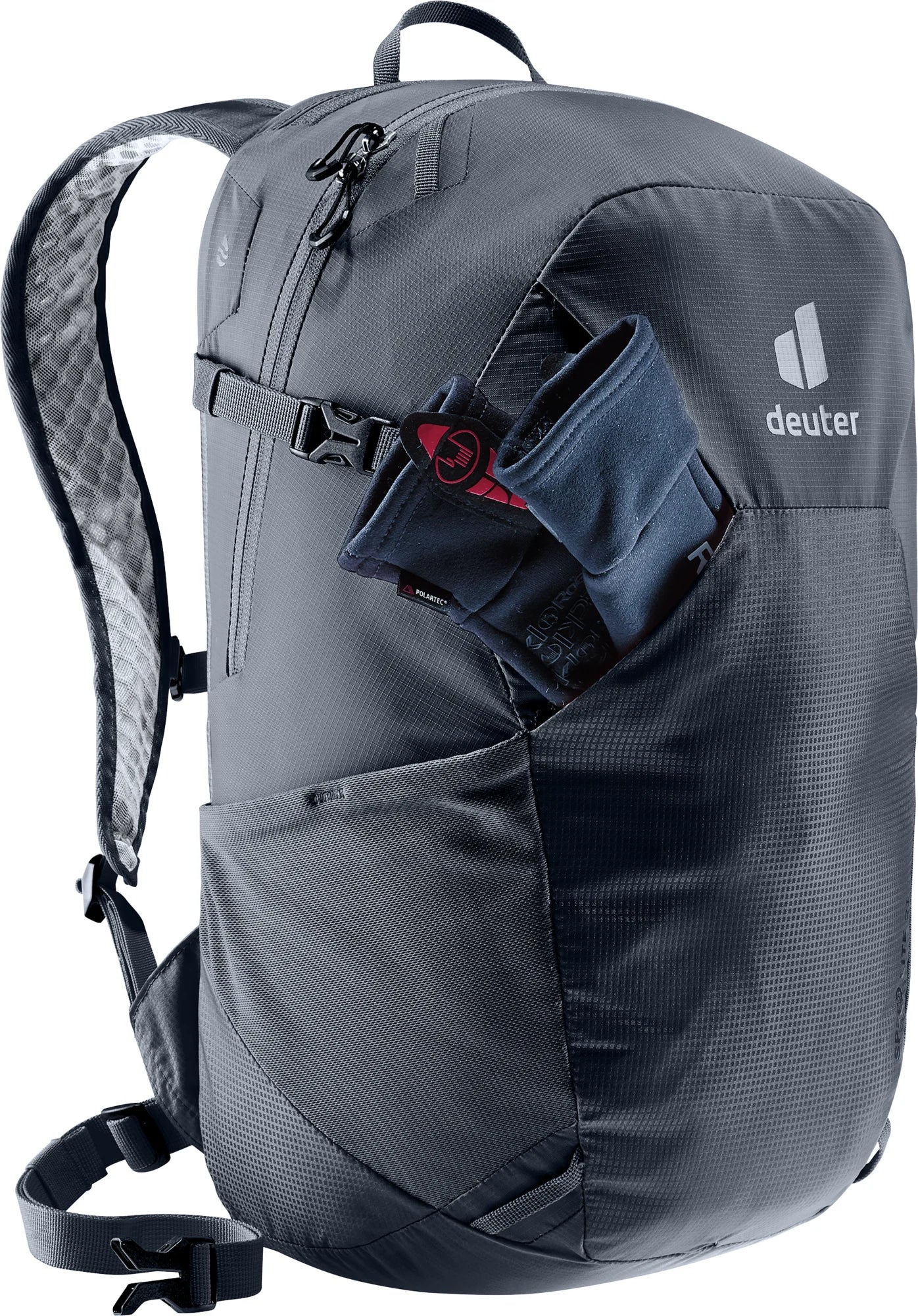 deuter Speed Lite 21 backpack in Black on a neutral background.