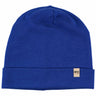 Minus33 Ridge Cuff Merino Wool Beanie in Royal Blue on a neutral background.