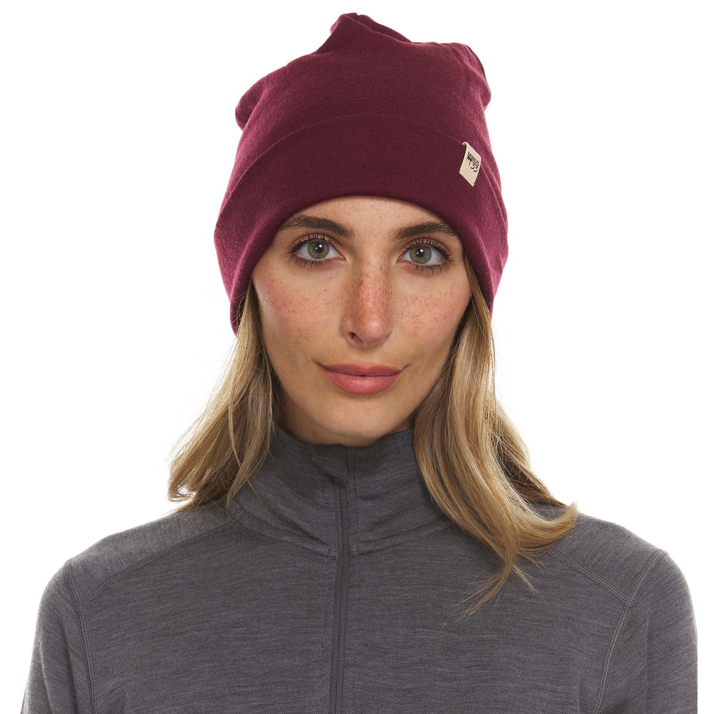 Minus33 Ridge Cuff Merino Wool Beanie is double layered and features a removable tag.