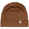 Minus33 Ridge Cuff Merino Wool Beanie in Golden Brown on a neutral background.