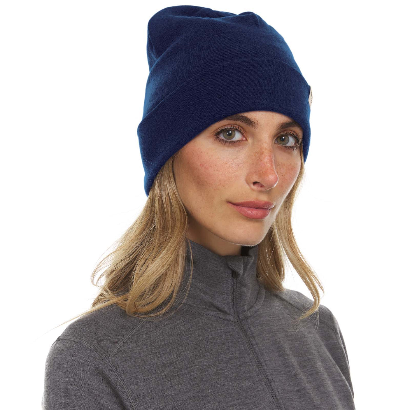 Minus33 Ridge Cuff Merino Wool Beanie is double layered and features a removable tag.