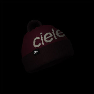 Ciele CLXCBeanie showcased in the dark, highlighting its reflective stitching.