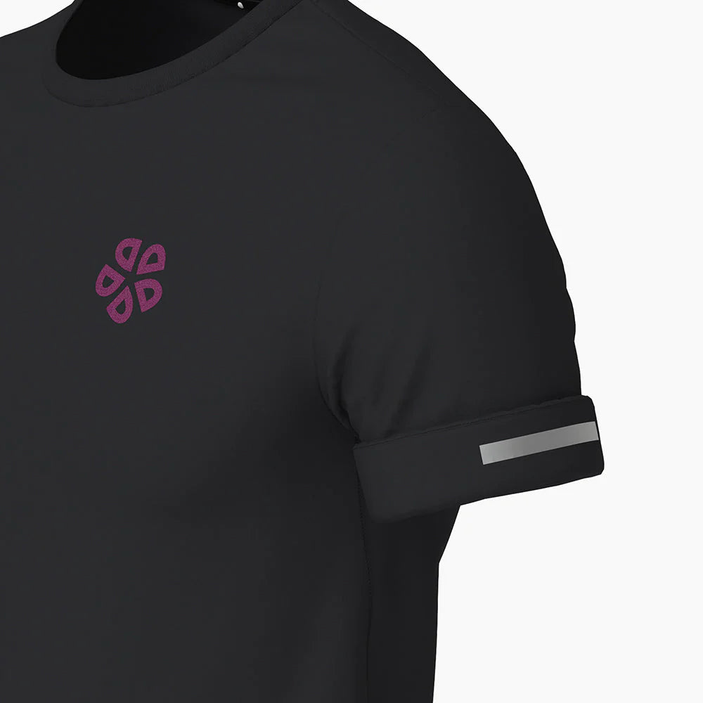 Side view of the NSBTShirt, focusing on the sleeve length and reflectivity against a white background.