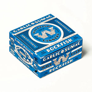 Wildfish Cannery Rockfish with Garlic and Sumac on a white background