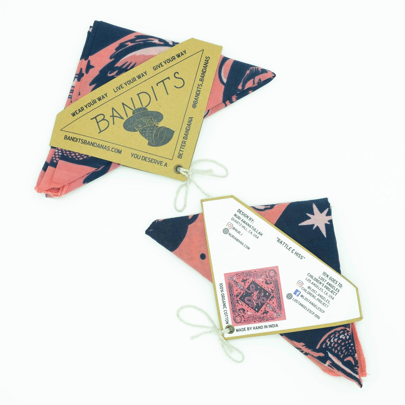 BANDITS Bandanas are Fair Trade Certified and made with 100% organic cotton.