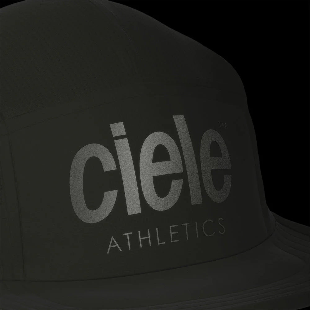 Ciele Athletics GOCap - Athletics in Raven from the front on a dark background.