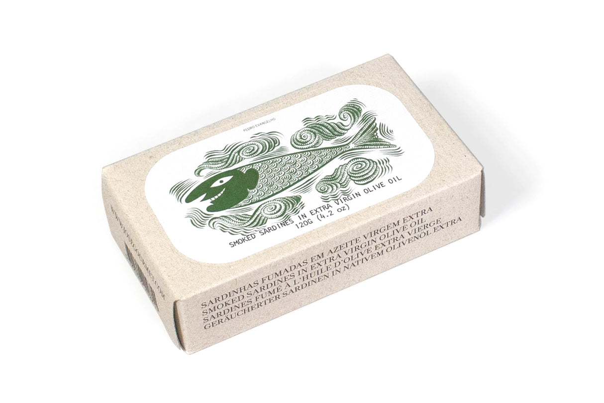 Jose Gourmet Smoked Sardines in Extra Virgin Olive Oil on a white background