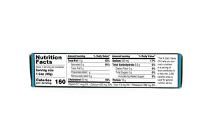 Matiz Wild Small Sardines with Sweet Piquillo Peppers nutrition facts label on a white background