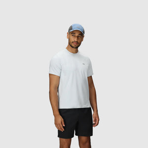 Outdoor Research Sun Runner Cap hiking hat in Blue on a neutral background.