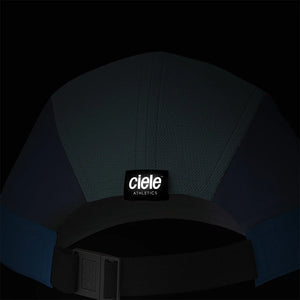 Ciele Athletics ALZCap SC in Ironcast from the rear on a dark background.