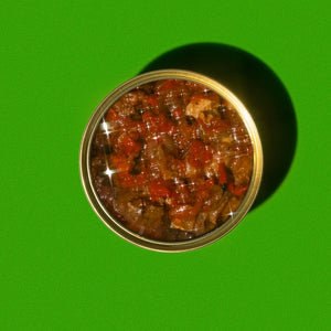 Wildfish Cannery Pacific Cod Peperonata on a green background