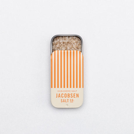 Jacobsen Salt Co. Infused Habanero Sea Salt Slide Tin on a white background