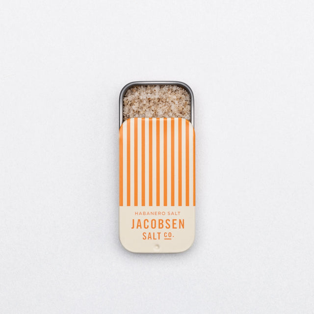Jacobsen Salt Co. Infused Habanero Sea Salt Slide Tin on a white background