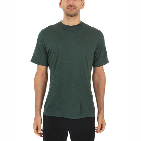 Minus33 Algonquin Merino wool shirt in Forest Green from the front.