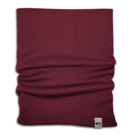 Minus33 Midweight Merino Wool Neck Gaiter on a neutral background.