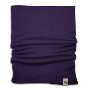 Minus33 Midweight - Neck Gaiter 100% Merino Wool in Dark Purple on a neutral background.