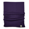 Minus33 Midweight - Neck Gaiter 100% Merino Wool in Dark Purple on a neutral background.