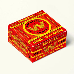 Wildfish Cannery Smoked King Salmon on a white background