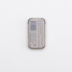 Jacobsen Salt Co. Infused Black Pepper Sea Salt Slide Tin on a white background