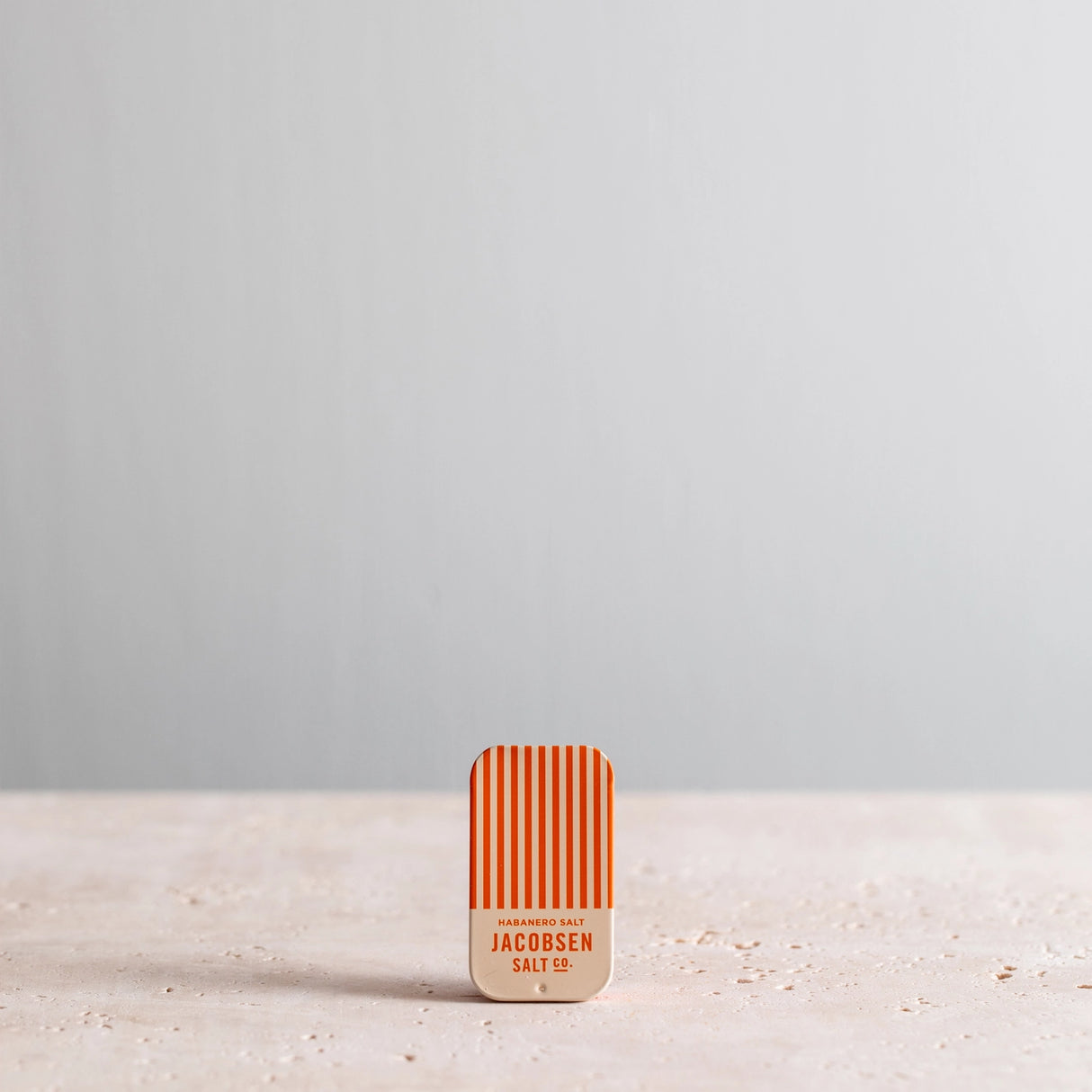 Jacobsen Salt Co. Infused Habanero Sea Salt Slide Tin on a light gray background