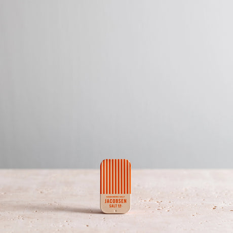 Jacobsen Salt Co. Infused Habanero Sea Salt Slide Tin on a light gray background