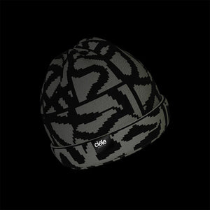 Ciele Athletics CLNBeanie - All Over Loopy Tile in Whitaker on a dark background.