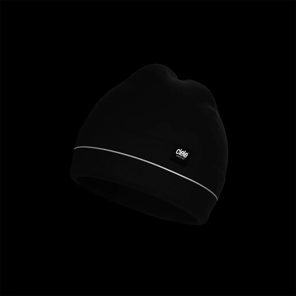 Ciele Athletics CR3Beanie trail running beanie in Shadowcast on a dark background.