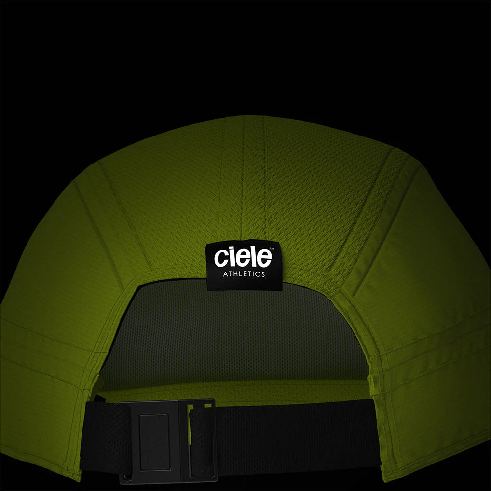 Ciele Athletics ALZCap - Athletics SL in Polaris from the rear on a dark background.