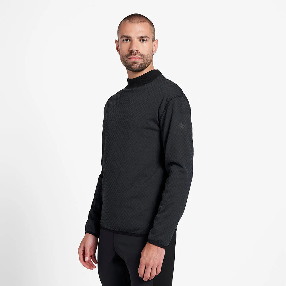 Ciele Athletics Unisex VLVMockneck cold weather running sweatshirt in Shadowcast worn by a man from the side on a neutral background.