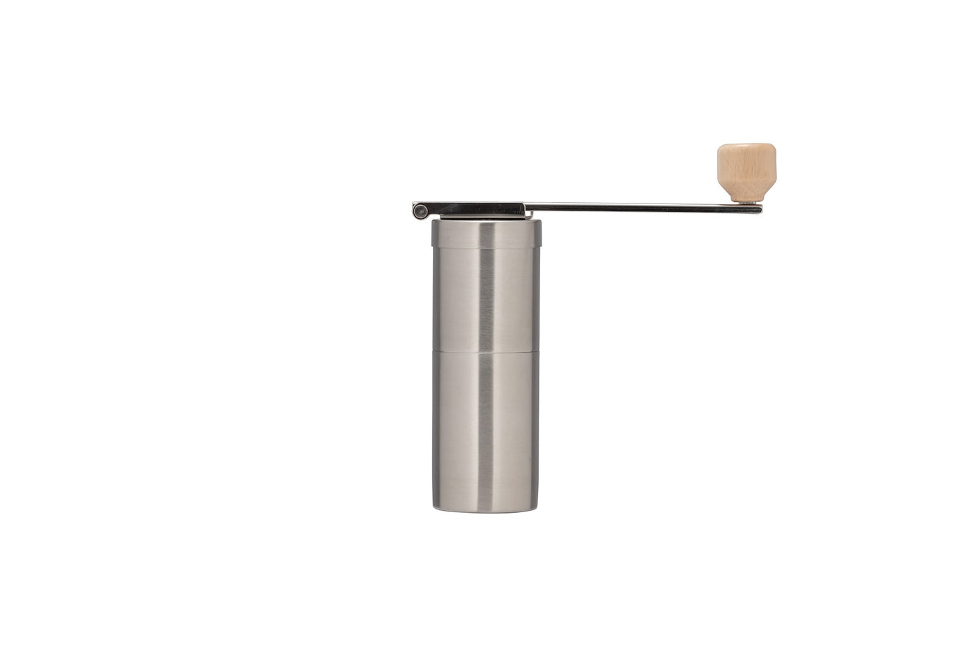 Snow Peak Field Barista Coffee Grinder for camping on a neutral background.