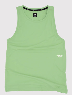 Ciele Athletics M DLYSinglet in Spruce from the front on a neutral background.