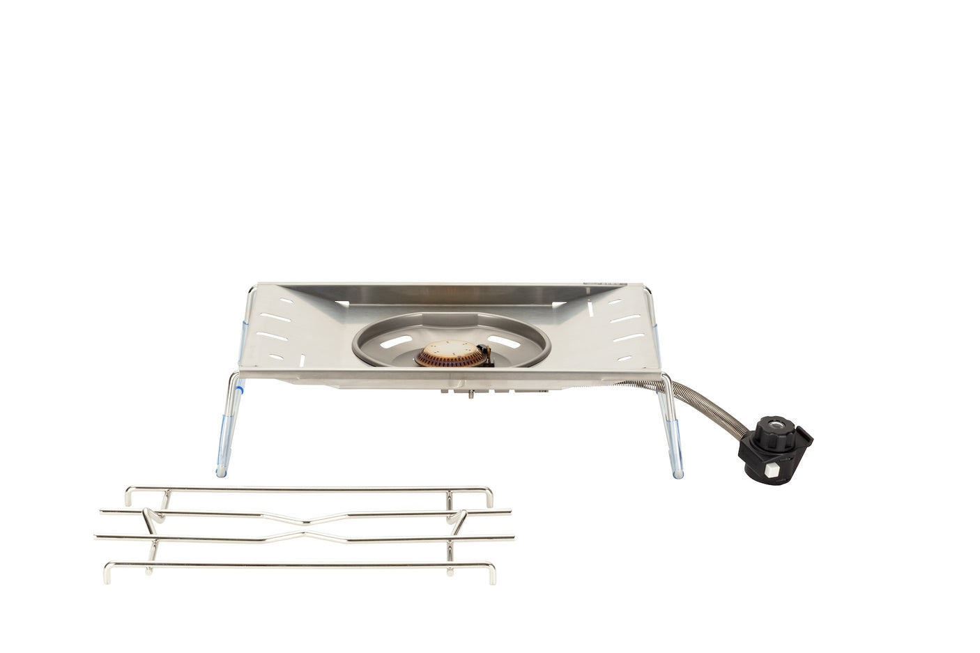 Snow Peak Flat Burner camp stove on a neutral background.