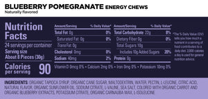 Gu Energy Chews nutritional information for Blueberry Pomegranate.