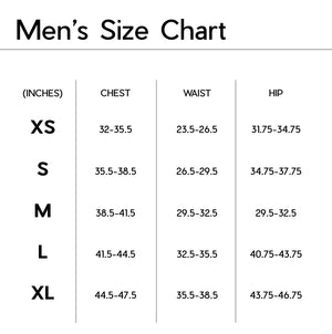 Janji M's Zephyrunner Wind Shell size chart.