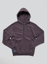 Janji Unisex Runaround Half-Zip Hoodie in Loam from the front on a neutral background.