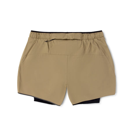 Ciele Athletics Men's DLYShort 5" 2-in-1 Running Short in Canvas Beige on a white background