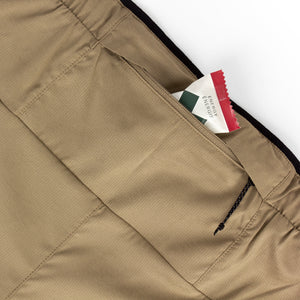 Close-up of Ciele Athletics Men's DLYShort 5" 2-in-1 Running Short in Canvas Beige pocket.