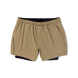 Ciele Athletics Men's DLYShort 5" 2-in-1 Running Short in Canvas Beige with black accents on a white background
