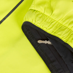Close-up of a Ciele Athletics Men's DLYShort 5" 2-in-1 Running Short in Lime Green hidden key pocket